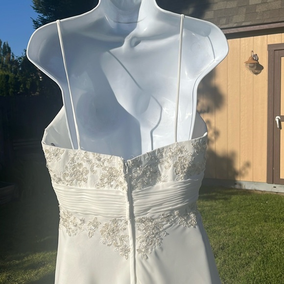 NWT Alfred Angelo Wedding Pantsuit for Bride/lace chiffon/beads - gorgeous Sz 12 - Picture 9 of 13